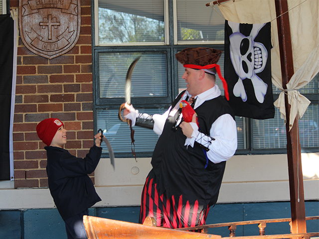 Principal Richard Blissenden as a pirate