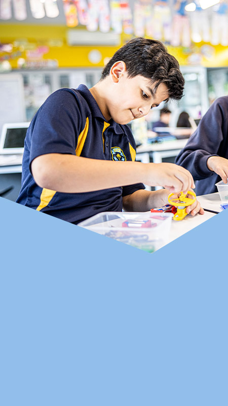 Students learning in the classroom together at St Mary's Primary School Rydalmere